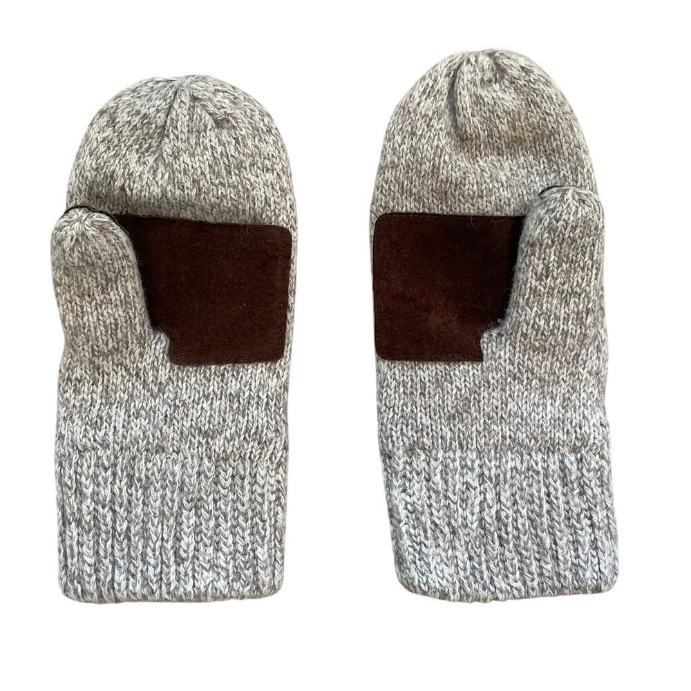 Vintage Berkshire Fashions Wool Mittens, Fleece Lined, Faux Suede, Unisex, OS